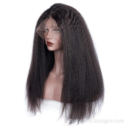 Yaki  Straight Real Human Hair Wig For Women13x4 Yaki Lace Front Wig Real Human Hair  180% Density Full Lace Front Wig